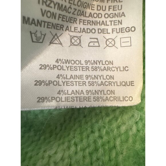 Motel Green Gradient Small Button-Up Cardigan Sweater Polyester/Wool Blend - Picture 13 of 15